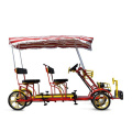 2021 Fast delivery wholesale fashional hot sale 4 seater 4 wheel good quality cheap price road tandem bicycle sightseeing bike